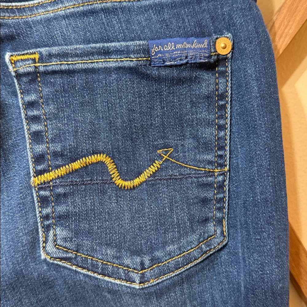 7 For All Mankind Dark Blue Denim Jeans - Picture 7 of 7